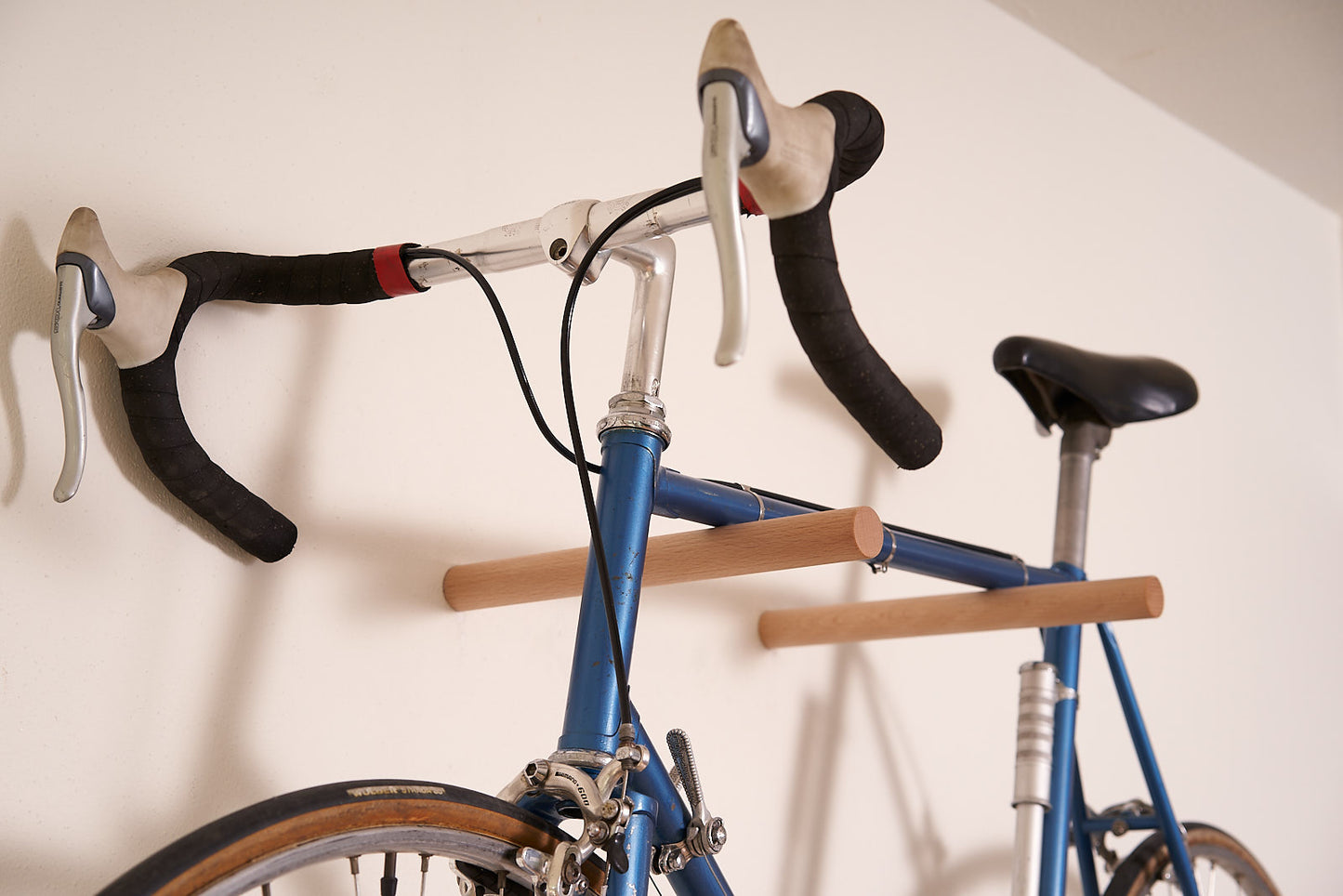 Compact oiled oak bike wall hanger #3 by BOTL Amsterdam