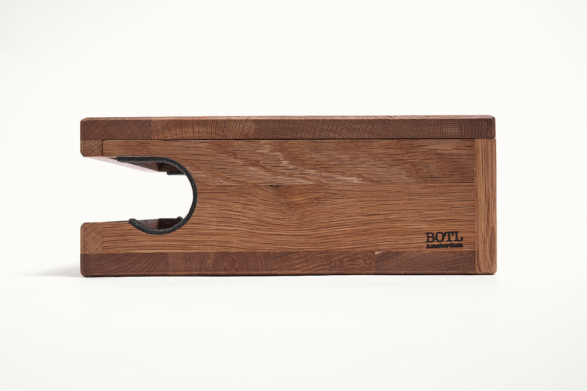 Smoked oak Bike Wall Hanger #1, side view