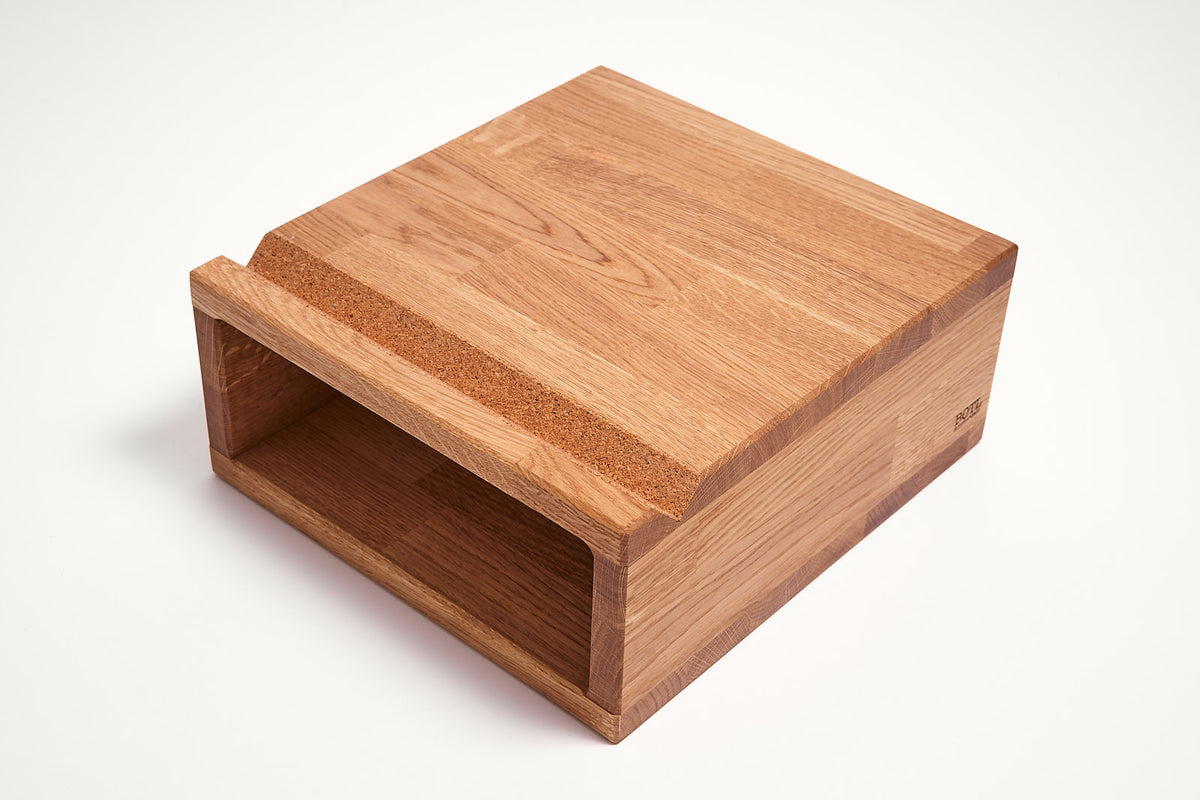 Oak Bike Wall Hanger #2 with natural oil finish, seen from above