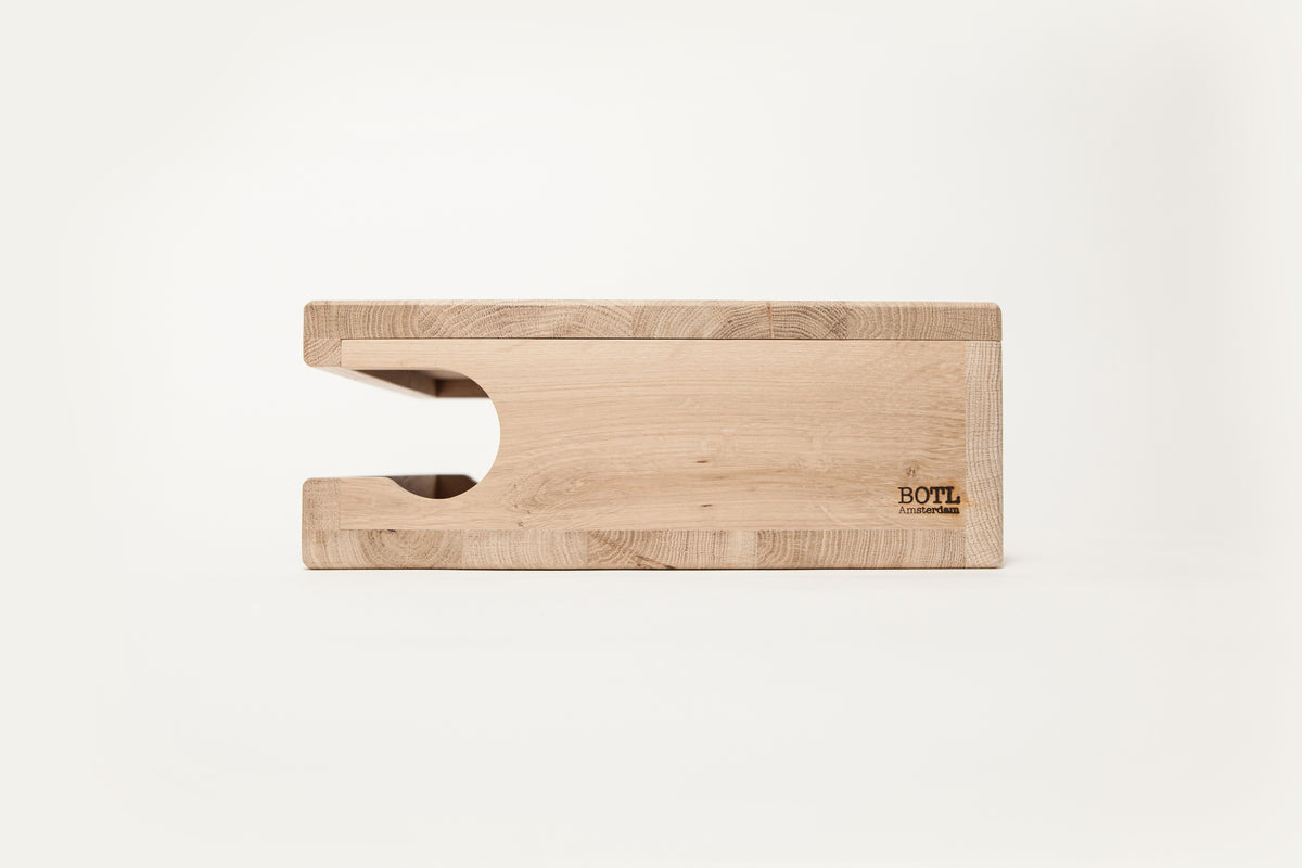 Unfinished oak Bike Wall Hanger #1, side view
